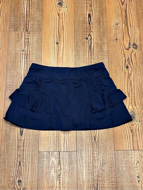 Athleta Swagger Skort Women’s Medium Navy Blue Ruffle Athletic Tennis